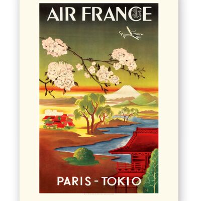 Affiche Air France - PARIS TOKIO - 30x40