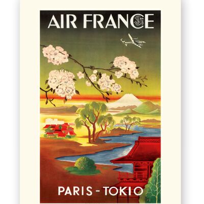 Affiche Air France - PARIS TOKIO - 30x40