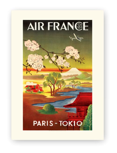 Affiche Air France - PARIS TOKIO - 40x50