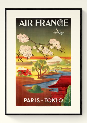Affiche Air France - PARIS TOKIO - 50x70 en tube 2