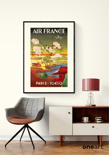 Affiche Air France - PARIS TOKIO - 50x70 en tube 3