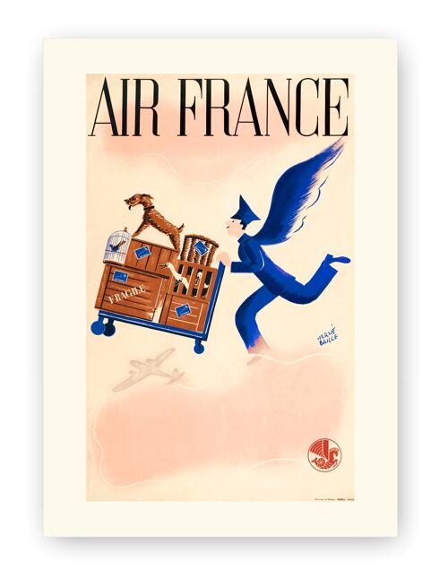 Affiche Air France - Bagages - 50x70 en tube