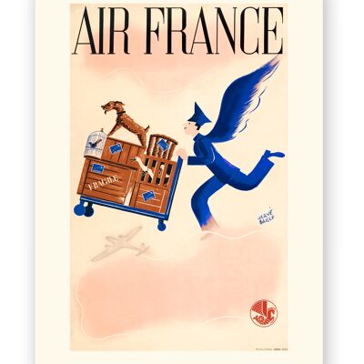 Affiche Air France - Bagages - 60x80 en tube