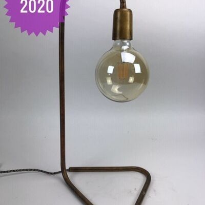 Belle lampe pour la table ou le bureau, faite à la main et en métal cuivré