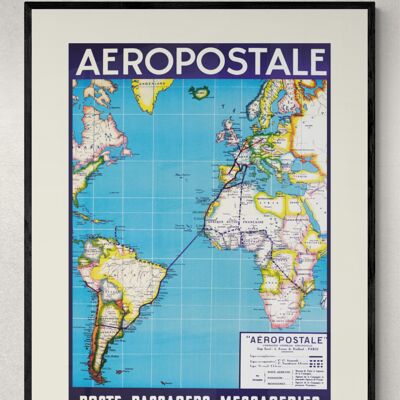 Affiche Air France - Poste-Passagers-Messageries - 30x40