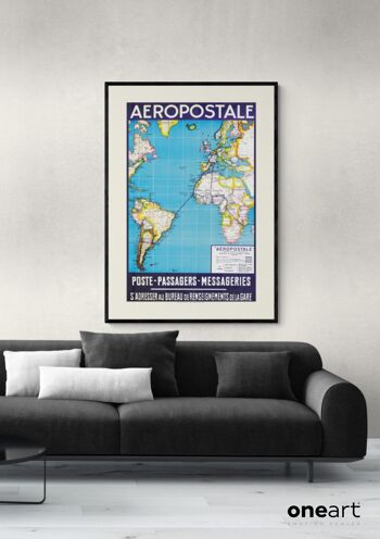 Affiche Air France - Poste-Passagers-Messageries - 50x70 en tube 2