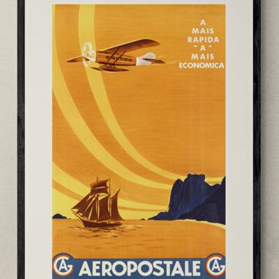 Affiche Air France - A Mais rapida A Mais economica - 40x50