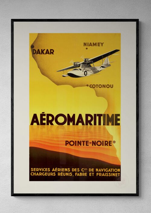 Affiche Air France - Dakar, Niamey, Cotonou,… - 40x50