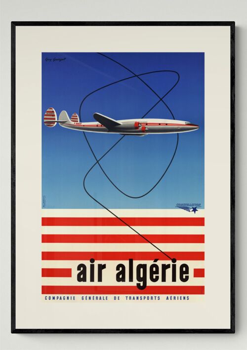 Affiche Air France - Air Algérie - 50x70 en tube