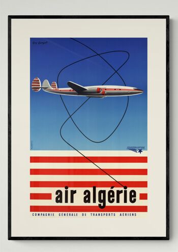 Affiche Air France - Air Algérie - 60x80 en tube 1