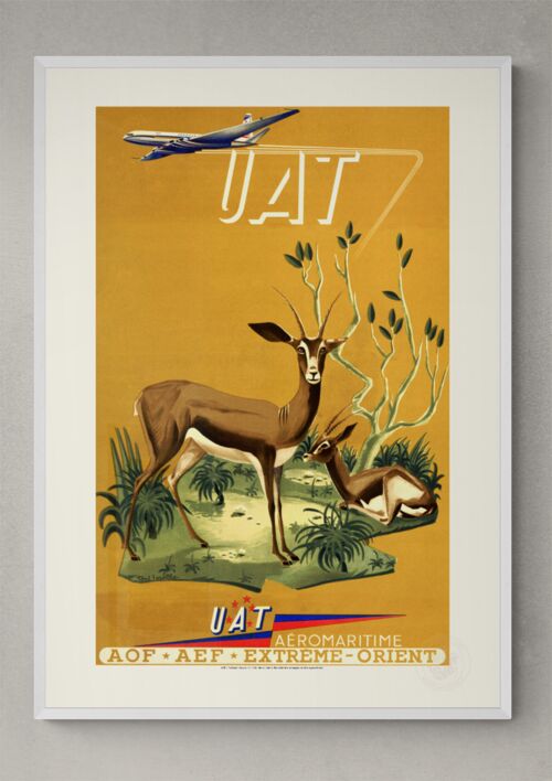 Affiche Air France - Savane & Antilope - 30x40
