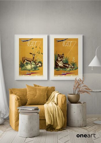 Affiche Air France - Savane & Antilope - 40x50 3