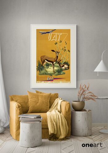 Affiche Air France - Savane & Antilope - 60x80 en tube 2