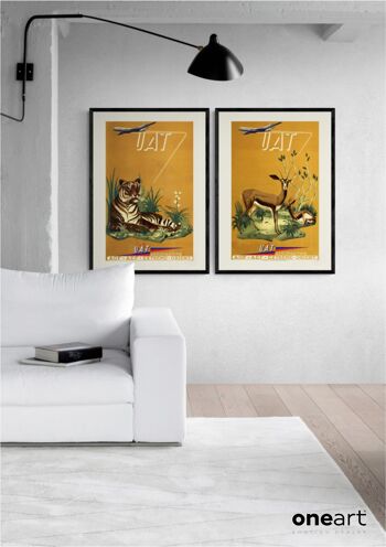 Affiche Air France - Savane & Tigre - 30x40 3