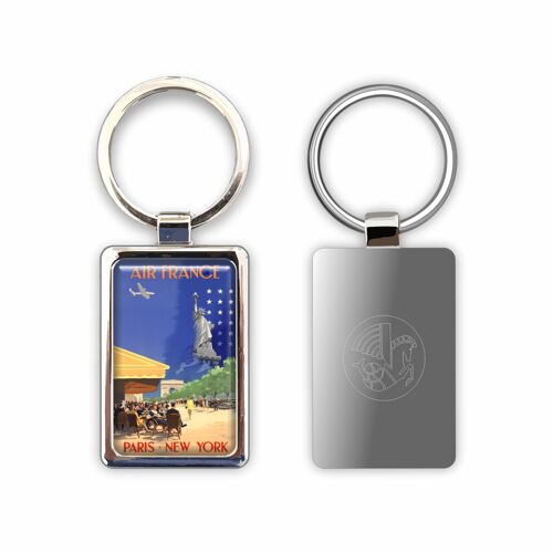 Porte-clés métal Paris-New York - 3.5x9