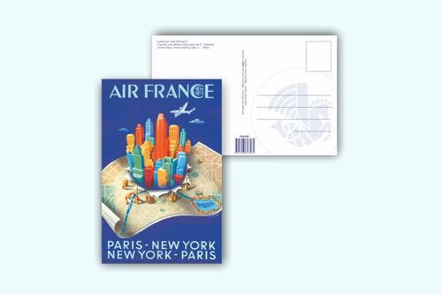 Carte postale Paris New-York Building map - 10x15