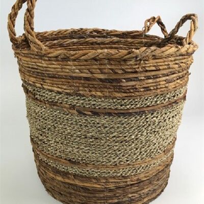 Set of two Ibiza-style wicker baskets