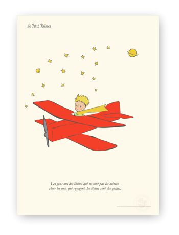 Affiche Petit Prince - Avion étoiles - 30x40