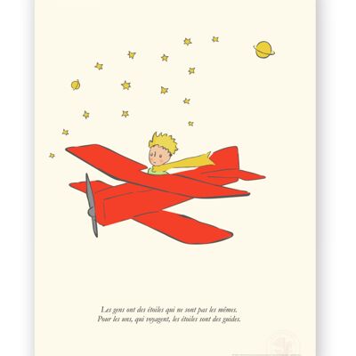 Affiche Petit Prince - Avion étoiles - 30x40