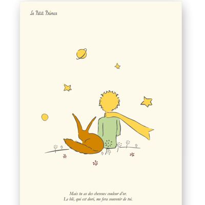 Affiche Petit Prince - Renard et cheveux d'or - 40x50