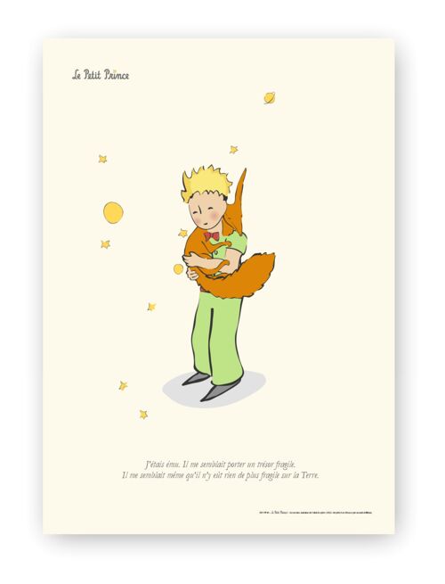 Affiche Petit Prince - Renard câlin - 50x70 en tube