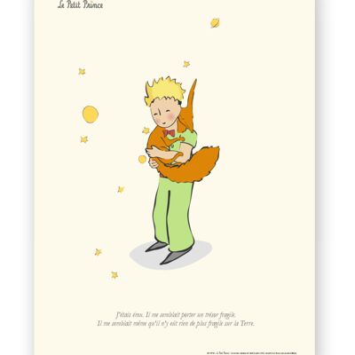 Affiche Petit Prince - Renard câlin - 50x70 en tube