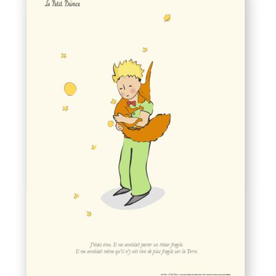 Affiche Petit Prince - Renard câlin - 60x80 en tube