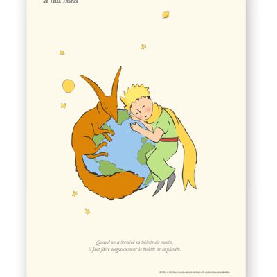 Affiche Petit Prince - Petit Prince Renard Planète - 50x70 en tube