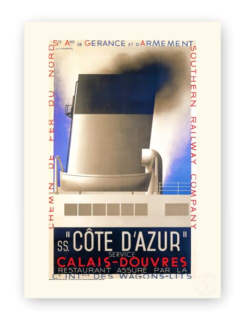 Affiche Cassandre - Côte d'azur - 40X50