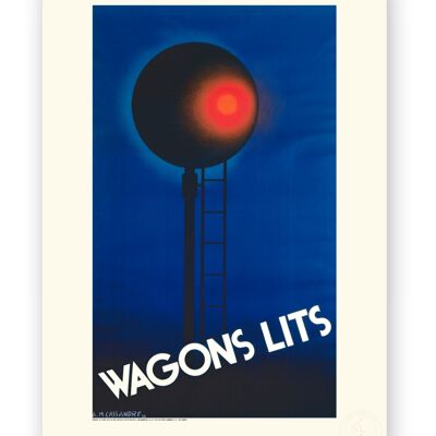 Affiche Cassandre - Wagons lits nuit - 60X80T