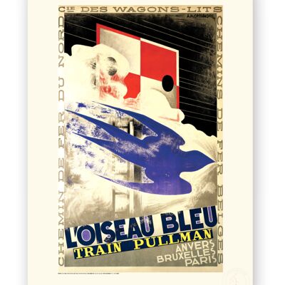 Affiche Cassandre - L'oiseau bleu - 30X40