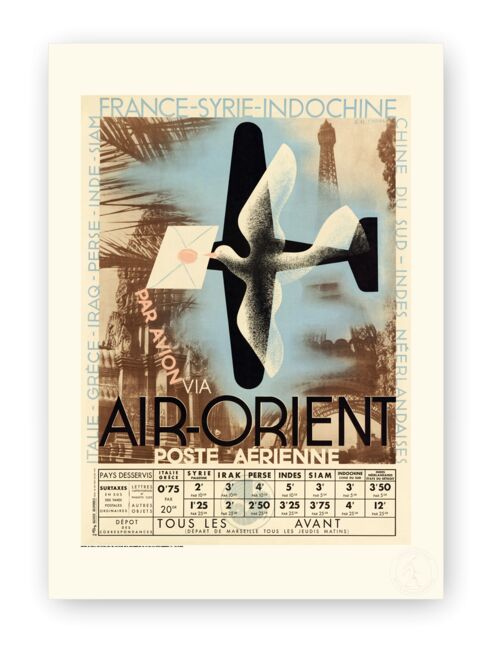 Affiche Cassandre - AIr Orient - 30X40