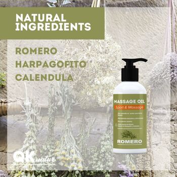 ROMERO - Huile de massage à haute teneur en huile essentielle de Romarin et extraits d'Harpagofito et de Calendula - 250ml 4