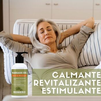 ROMERO - Huile de massage à haute teneur en huile essentielle de Romarin et extraits d'Harpagofito et de Calendula - 250ml 5