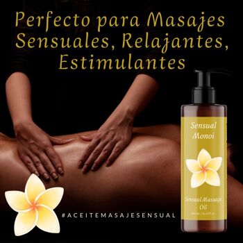 Huile de massage sensuelle MONOI. Pour massages corporels érotiques, intimes, relaxants et tantriques 200ml 3