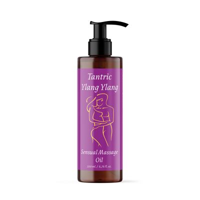 YLANG-YLANG Olio da massaggio sensuale. Per massaggi corporei erotici, intimi, rilassanti e tantrici 200ml