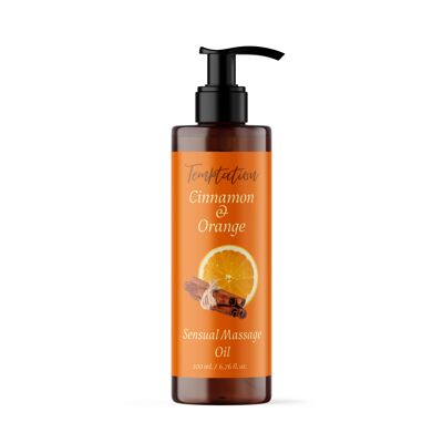 Aceite de Masaje Sensual Canela Naranja. Para masajes corporales eróticos, intimos, relajantes y tantricos 200ml