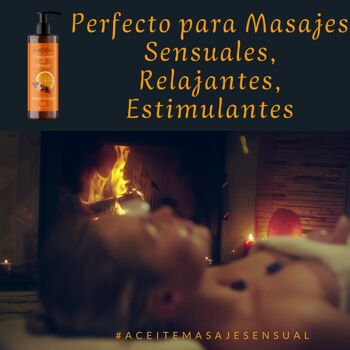 Huile de massage sensuelle à l'orange et à la cannelle. Pour massages corporels érotiques, intimes, relaxants et tantriques 200ml 3