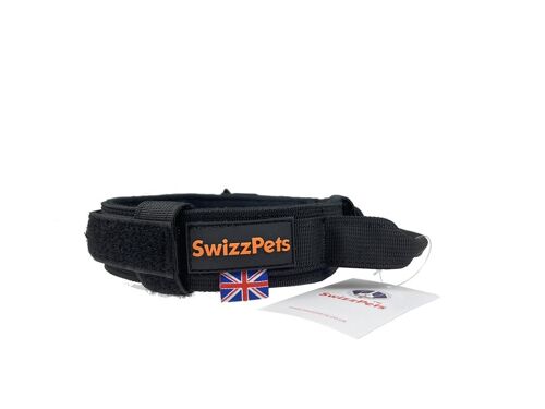 Swizzpets™ adjustable tactical dog collar with heavy duty metal buckle (black l)