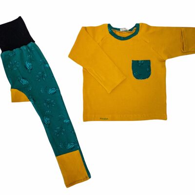 Conjunto grifón  camiseta mostaza y pantalón puput