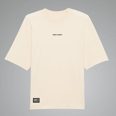 Einfaches übergroßes T-Shirt_Off white