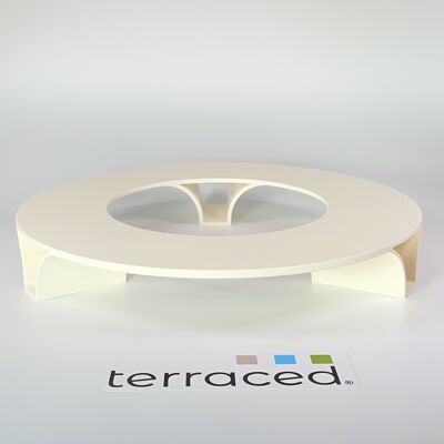 terraced® - plato de maceta - color: blanco cremoso