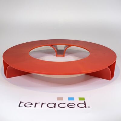 terraced® - plato de maceta - color: rojo