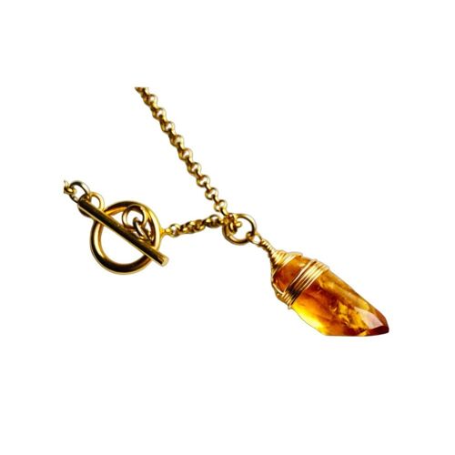 Citrine Necklace - Gold