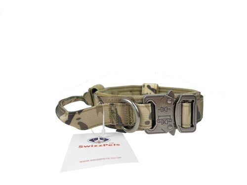 Swizzpets™ adjustable tactical dog collar with heavy duty metal buckle (camouflage l)
