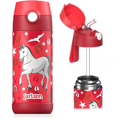 Stainless steel drinking bottle 350 ml horse