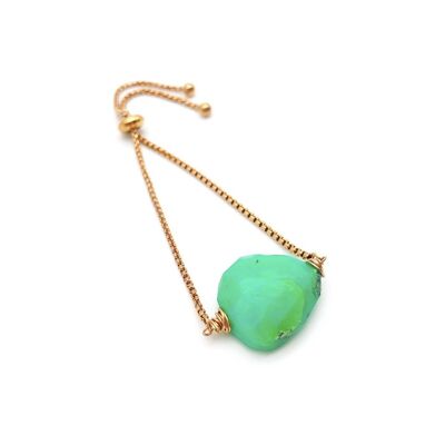 Chrysoprase Slider Bracelet - Silver