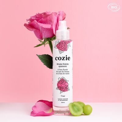 Soothing fresh mist with rose floral water and grape water
