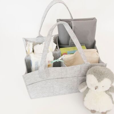 Changing Baby Nappy Organiser - Grey