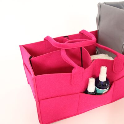 Changing Baby Nappy Organiser - Hot Pink